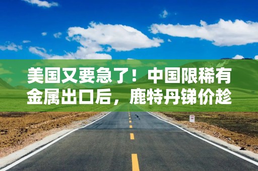 美国又要急了！中国限稀有金属出口后，鹿特丹锑价趁机暴涨228%！