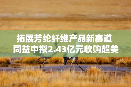 拓展芳纶纤维产品新赛道 同益中拟2.43亿元收购超美斯新材料75.8%股份