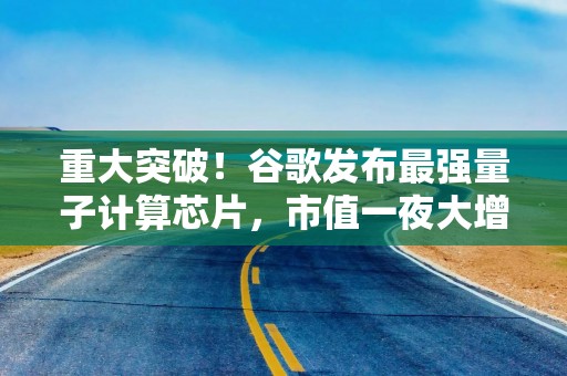 重大突破！谷歌发布最强量子计算芯片，市值一夜大增超8000亿元！科技大佬马斯克、奥特曼点赞