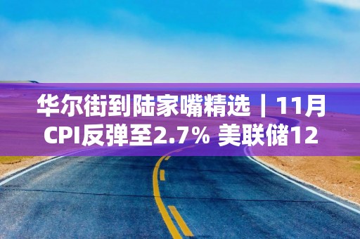 华尔街到陆家嘴精选｜11月CPI反弹至2.7% 美联储12月降息稳了？马斯克成全球身家超4000亿美元“第一人”！