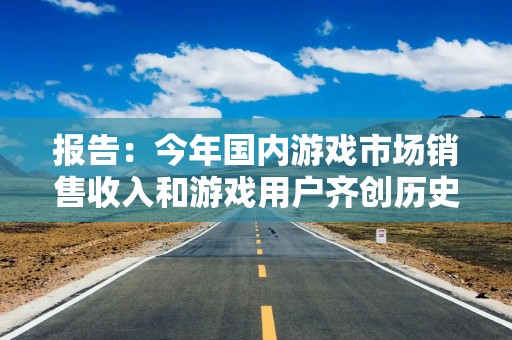 报告：今年国内游戏市场销售收入和游戏用户齐创历史新高