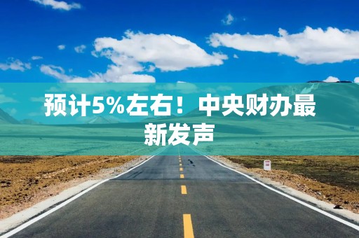 预计5%左右！中央财办最新发声