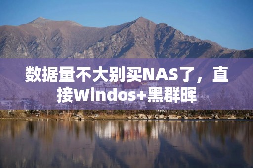 数据量不大别买NAS了，直接Windos+黑群晖