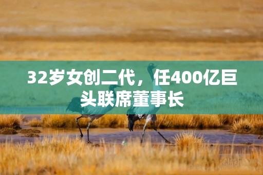 32岁女创二代，任400亿巨头联席董事长