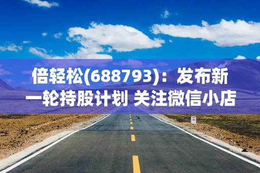 倍轻松(688793)：发布新一轮持股计划 关注微信小店机会