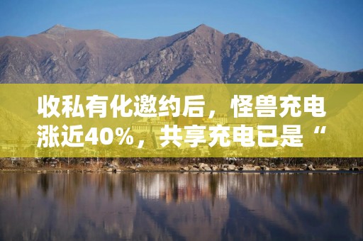 收私有化邀约后，怪兽充电涨近40%，共享充电已是“明日黄花”？