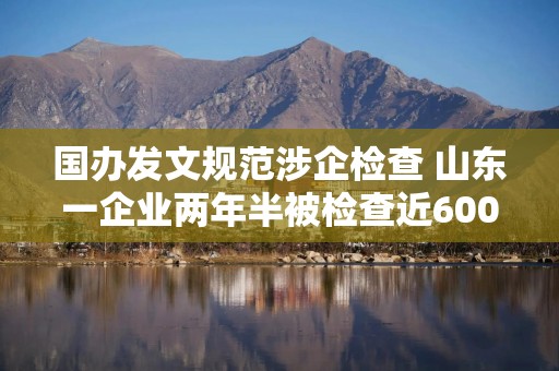 国办发文规范涉企检查 山东一企业两年半被检查近600次