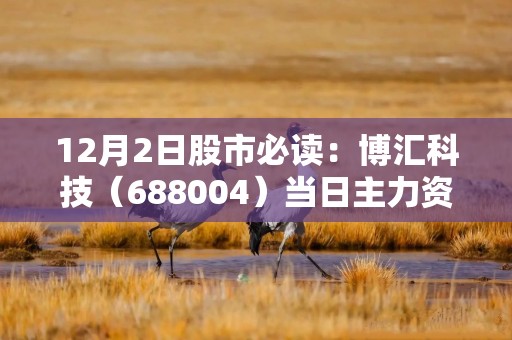 12月2日股市必读：博汇科技（688004）当日主力资金净流入3.53万元，占总成交额0.11%