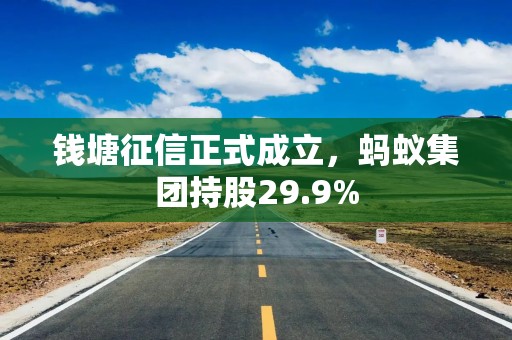 钱塘征信正式成立，蚂蚁集团持股29.9%