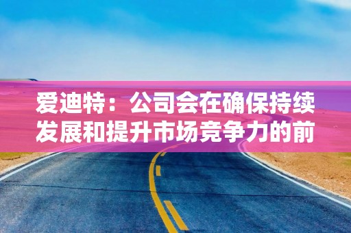 爱迪特：公司会在确保持续发展和提升市场竞争力的前提下充分考虑股东的利益诉求制定合理的分红方案