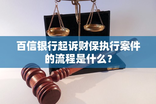 百信银行起诉财保执行案件的流程是什么？