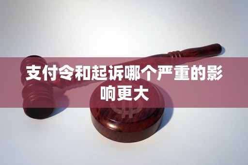 支付令和起诉哪个严重的影响更大