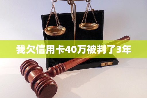 我欠信用卡40万被判了3年