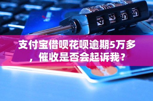 支付宝借呗花呗逾期5万多，催收是否会起诉我？