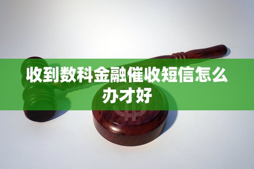 收到数科金融催收短信怎么办才好