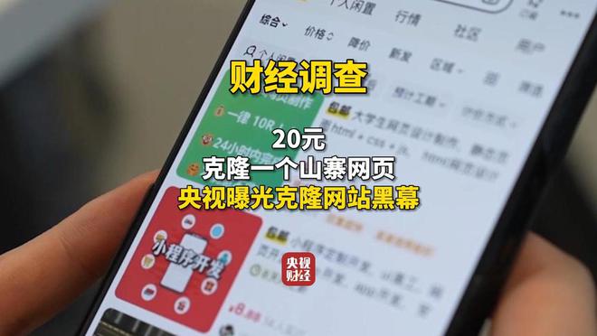 央视曝光“克隆网站”：最低20元即可克隆一个山寨网页